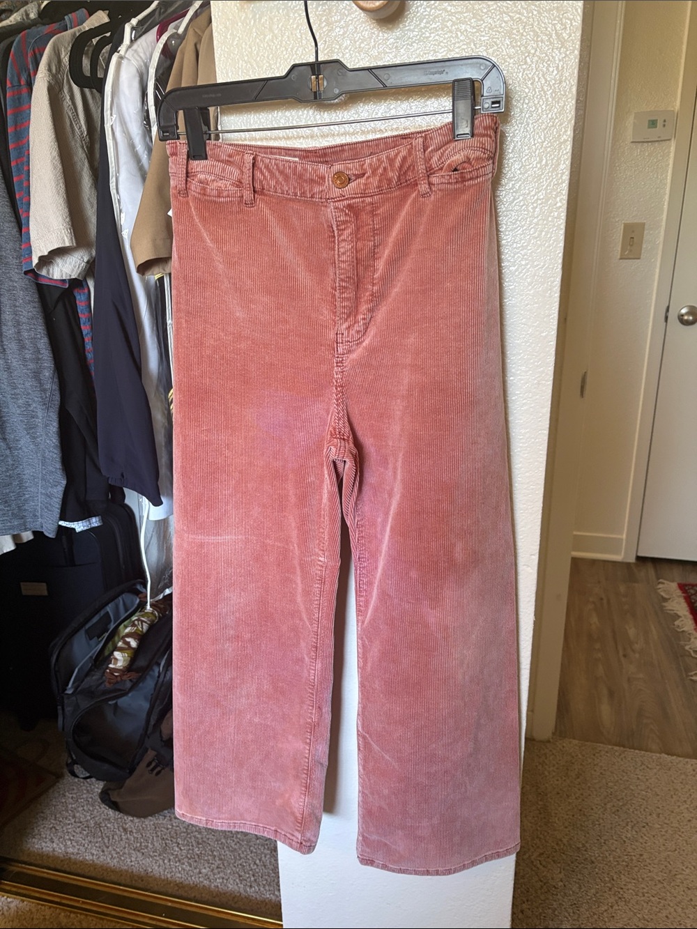 Pilcro Women's Straight-Leg Corduroy Pants in Dusty Rose